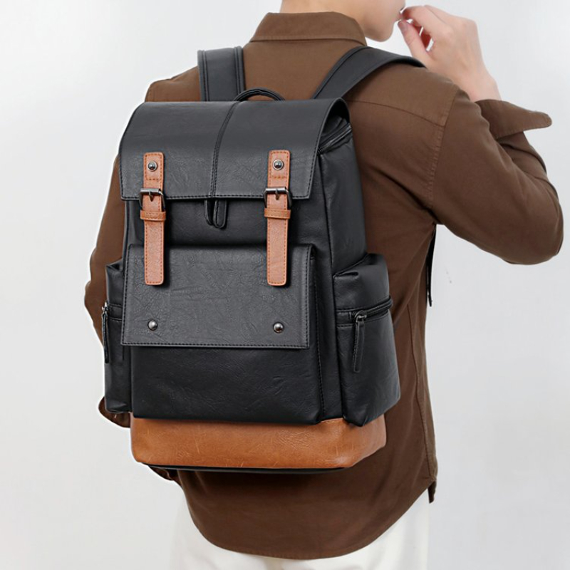 Leatherwork Bag - New Vintage Men's Leather Backpack Large