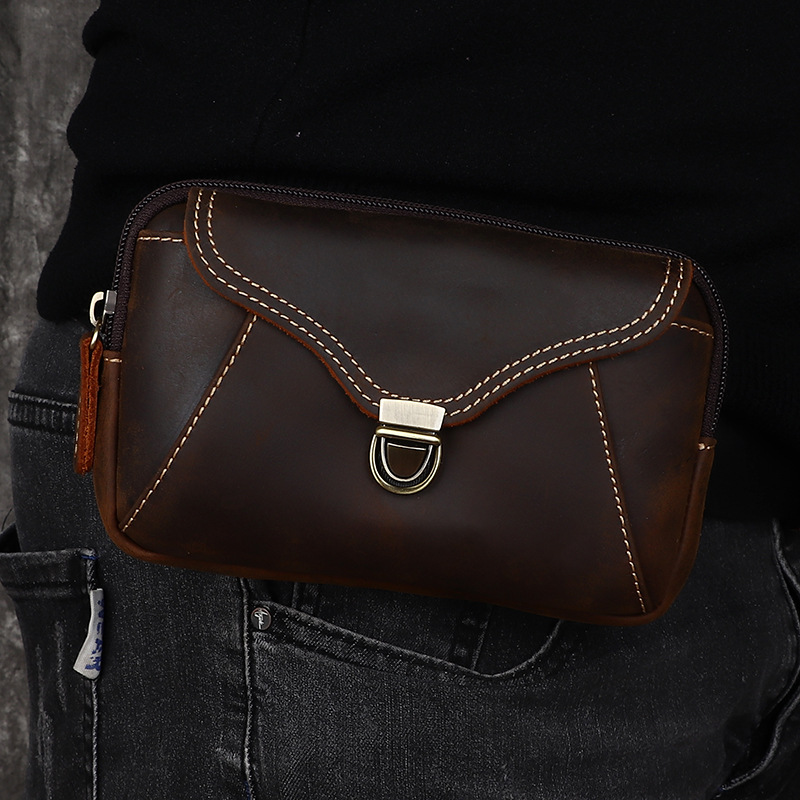Men's leather waist bag, men's - Leatherwork Bag review and price