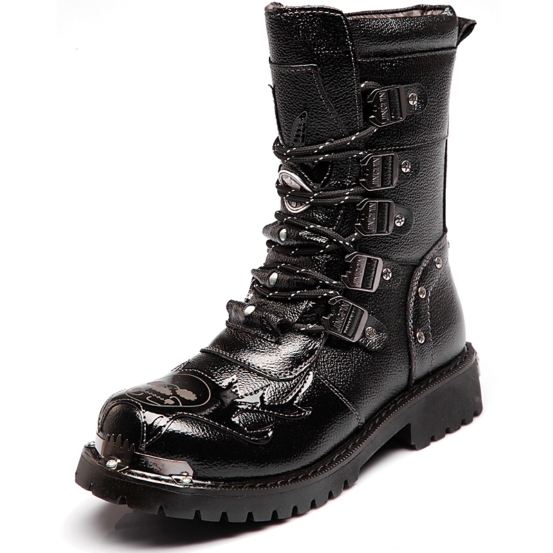 Men's Combat Boots New Winter  - Leatherwork Rivets review and price