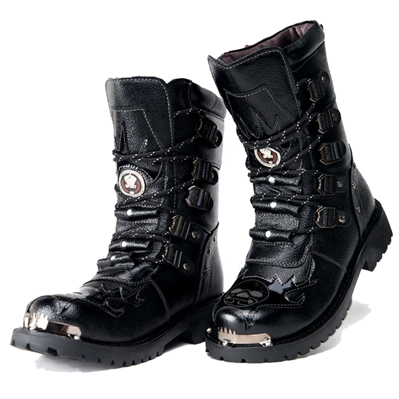 Men's Combat Boots New Winter  - Leatherwork Rivets review and price