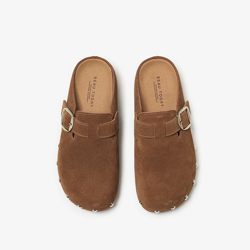 BEAUTODAY Casual Mules Women C - Leatherwork Rivets review and price