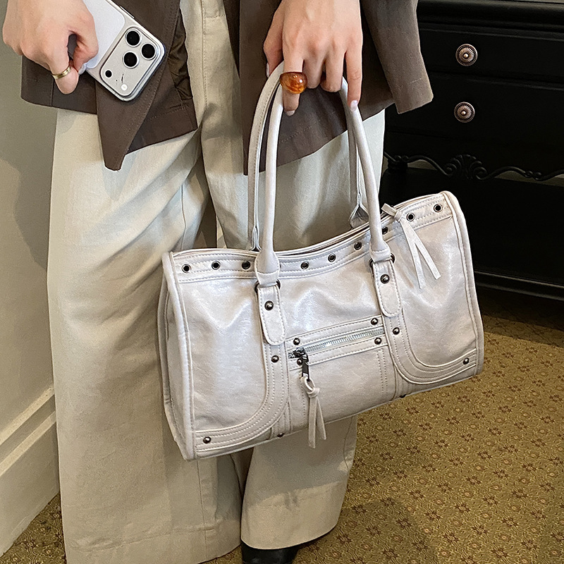 Motorcycle Handbag Retro Women - Leatherwork Rivets review and price